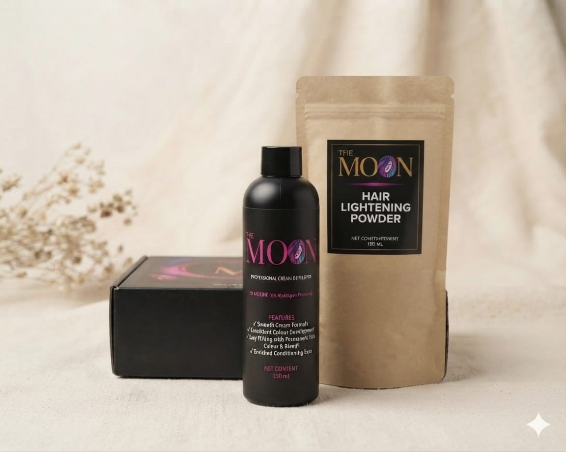The Moon Pre-Lightening Kit — developer and bleach powder